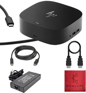 HP Docking Station for Laptop Dual Monitor Bundle 5TW10AA / 5TW10UT / 5TW10AA#ABB - 1 Year Warranty - HP USB-C Dock G5, HDMI & DP Cable (Renewed)
