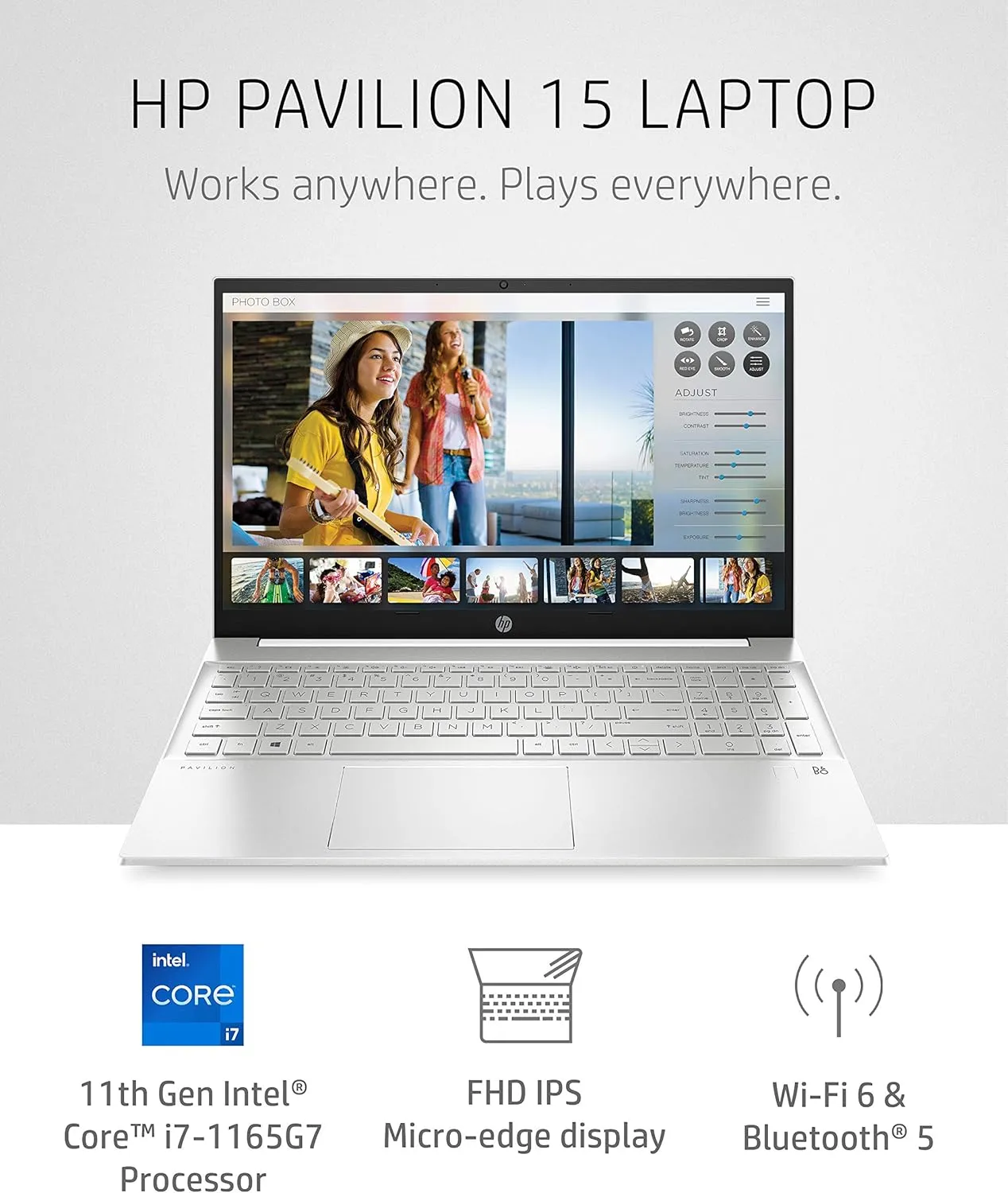 HP Pavilion 15 Laptop, 11th Gen Intel Core i7-1165G7 Processor, 16 GB RAM, 512 GB SSD Storage, Full HD IPS micro-edge Display, Windows 10 Pro, Compact Design, Long Battery Life (15-eg0021nr, 2020)