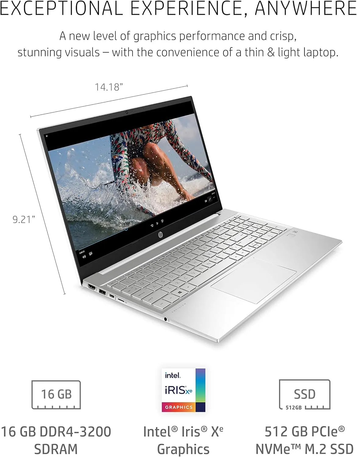 HP Pavilion 15 Laptop, 11th Gen Intel Core i7-1165G7 Processor, 16 GB RAM, 512 GB SSD Storage, Full HD IPS micro-edge Display, Windows 10 Pro, Compact Design, Long Battery Life (15-eg0021nr, 2020)