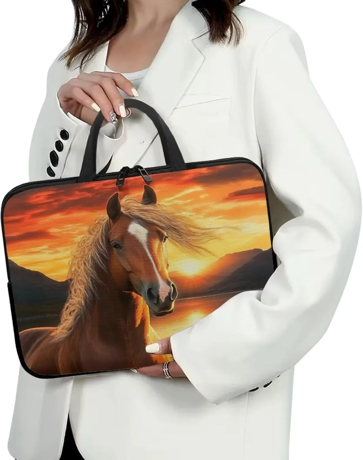 HUGS IDEA Laptop Sleeve Poratble Laptop Cover Computer Bag Tablet Carrying Case with Handle