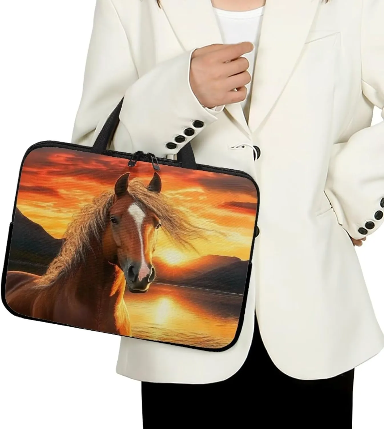 HUGS IDEA Laptop Sleeve Poratble Laptop Cover Computer Bag Tablet Carrying Case with Handle