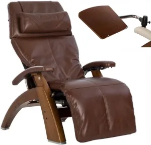 Human Touch Perfect Chair PC-610 Omni-Motion Classic Power Zero Gravity Recliner Supreme Upholstery Package Walnut   Laptop Desk - Oak Premium Leather