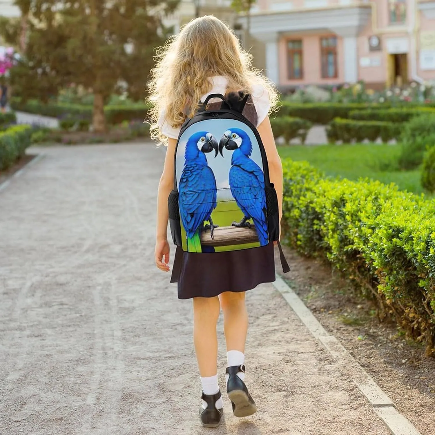 Hyacinth Macaw Art Daypack Polyester Anti-Theft Multipurpose Bookbag Big Capacity Gym Outdoor Hiking Backpack With Adjustable Shoulder Straps