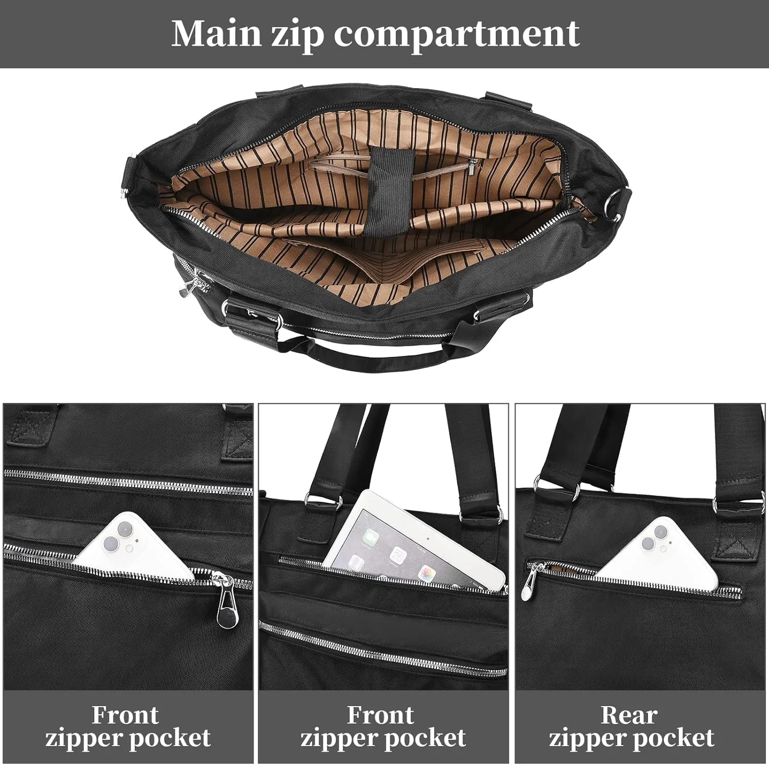 I IHAYNER Laptop Tote Bag for Women 15.6 Inch Waterproof Canvas Work Bag Business Briefcase Computer Bags for Travel