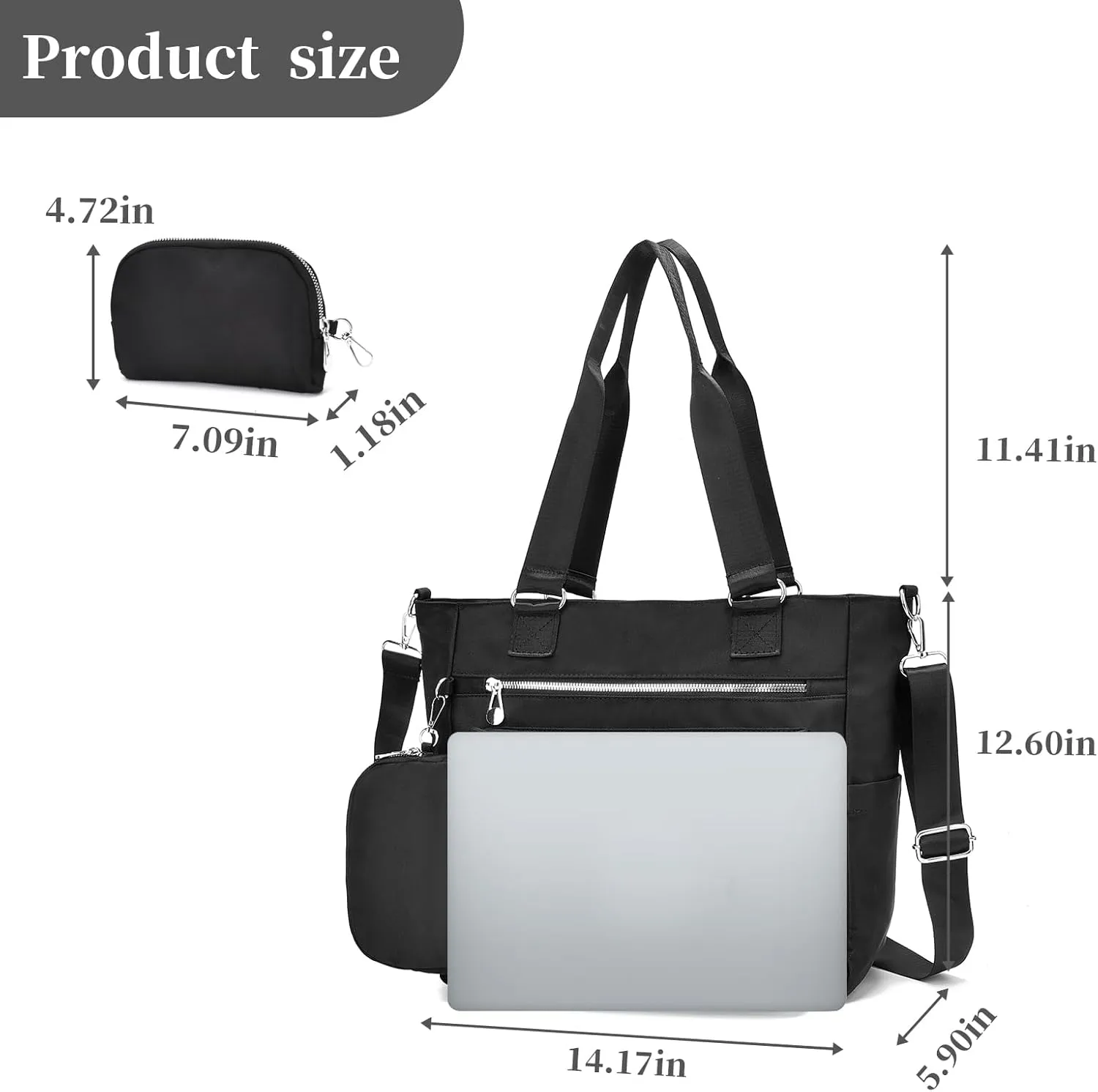 I IHAYNER Laptop Tote Bag for Women 15.6 Inch Waterproof Canvas Work Bag Business Briefcase Computer Bags for Travel