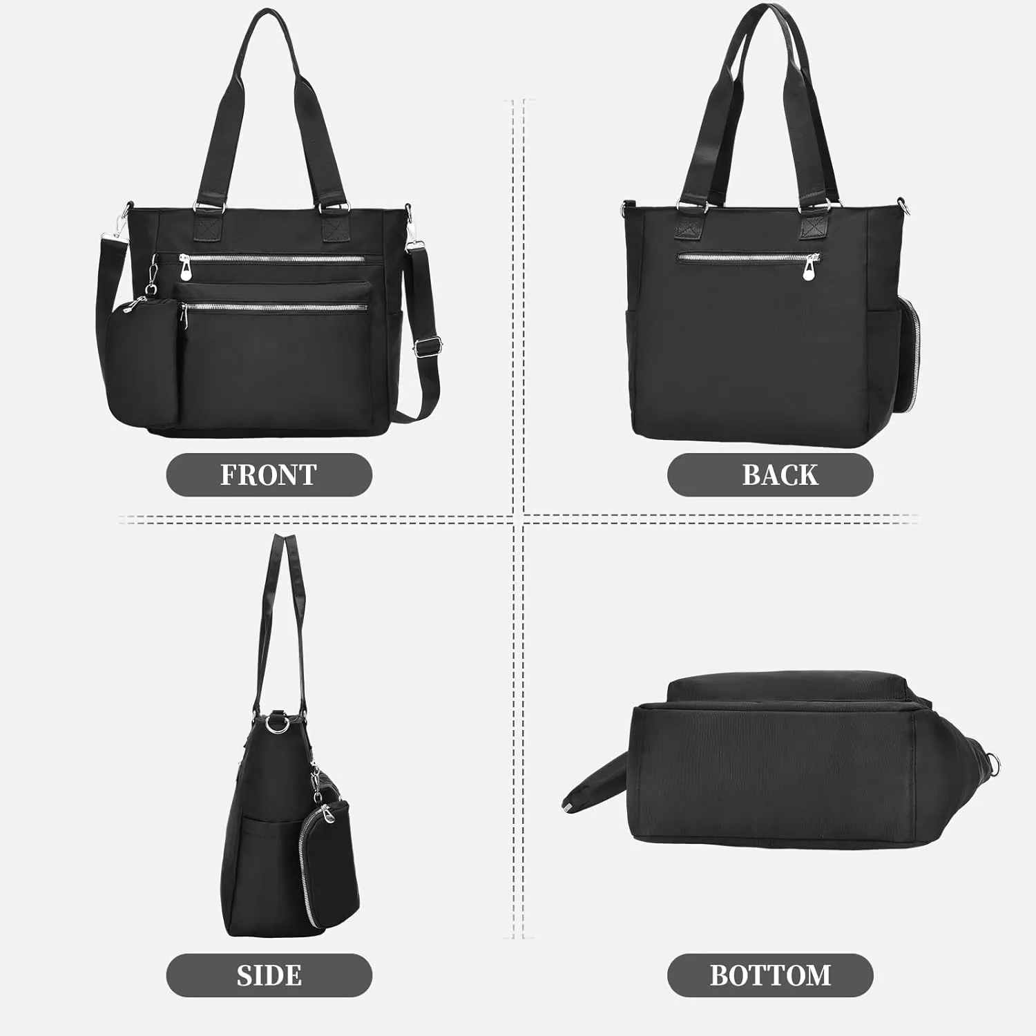I IHAYNER Laptop Tote Bag for Women 15.6 Inch Waterproof Canvas Work Bag Business Briefcase Computer Bags for Travel