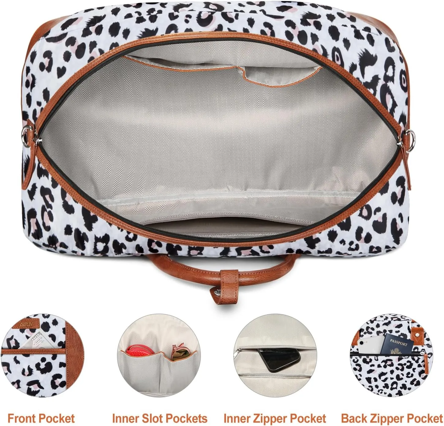 IBFUN Weekender Bags for Women, Large Overnight Bag Canvas Travel Duffel Bag Carry On Tote with Shoe Compartment 21" 3Pcs Set