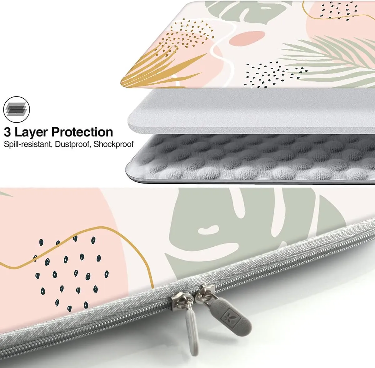 iCasso Laptop Sleeve 13 inch for MacBook Air 13-13.6 inch, Cute Laptop case for MacBook Pro 13 inch 14 inch, Slim Protective Travel Carrying Case,Mac Sleeve 14 inch Chromebook, HP, Dell, Morandi