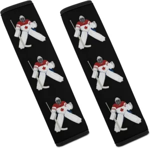 Ice Hockey Goalkeeper Fashion Car Seat Belt Cover Pad for Shoulder Bag Camera Soft Comfort Accessories 2PCS
