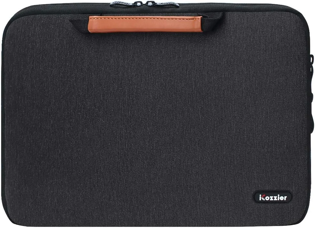 iCozzier 15-15.6 Inch Handle Electronic Accessories Strap Laptop Sleeve Case Bag Protective Bag for 15" MacBook Air/MacBook Pro/Pro Retina Cover - Black