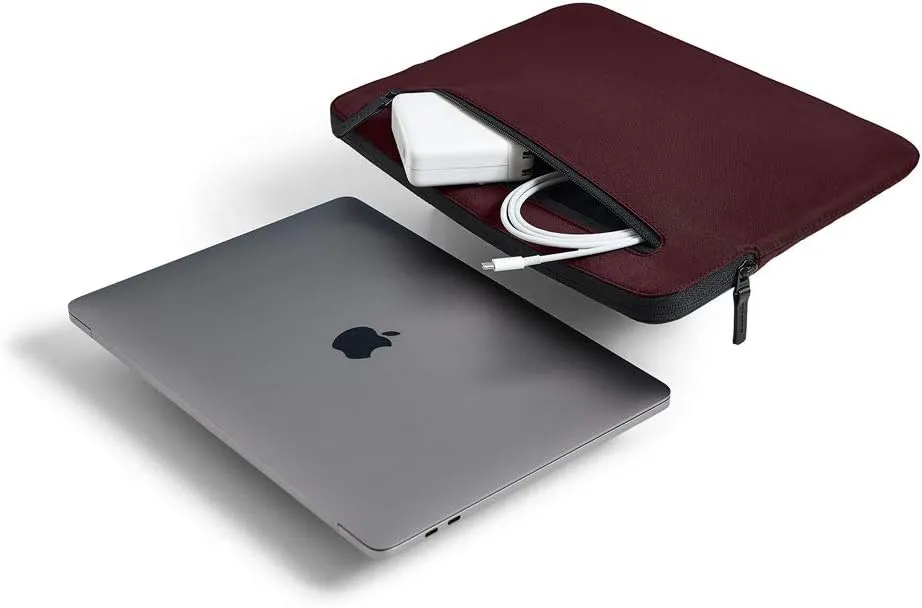 Incase Compact Laptop Sleeve with Flight Nylon - 13-inch MacBook/Laptop & iPad/Tablet Sleeve - Faux Fur Lining, Lightweight, Durable, Weather Resistant, Slip Pocket for Accessories - Mulberry