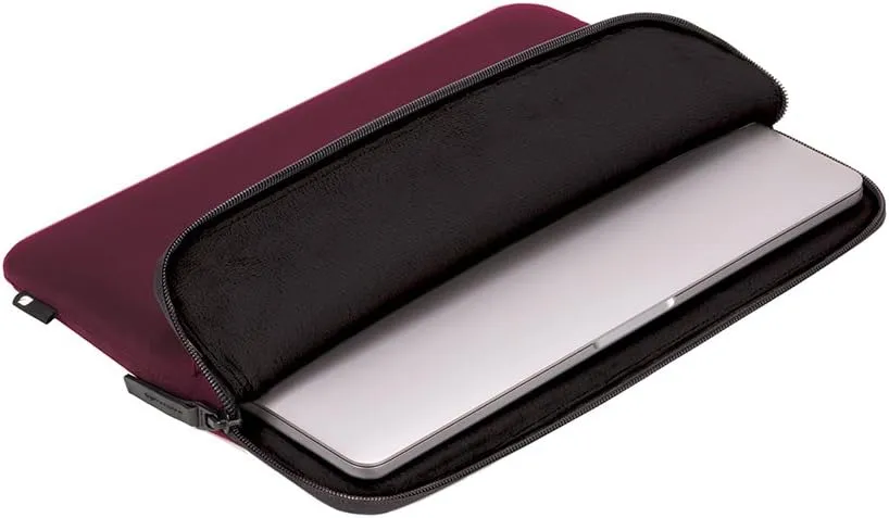 Incase Compact Laptop Sleeve with Flight Nylon - 13-inch MacBook/Laptop & iPad/Tablet Sleeve - Faux Fur Lining, Lightweight, Durable, Weather Resistant, Slip Pocket for Accessories - Mulberry