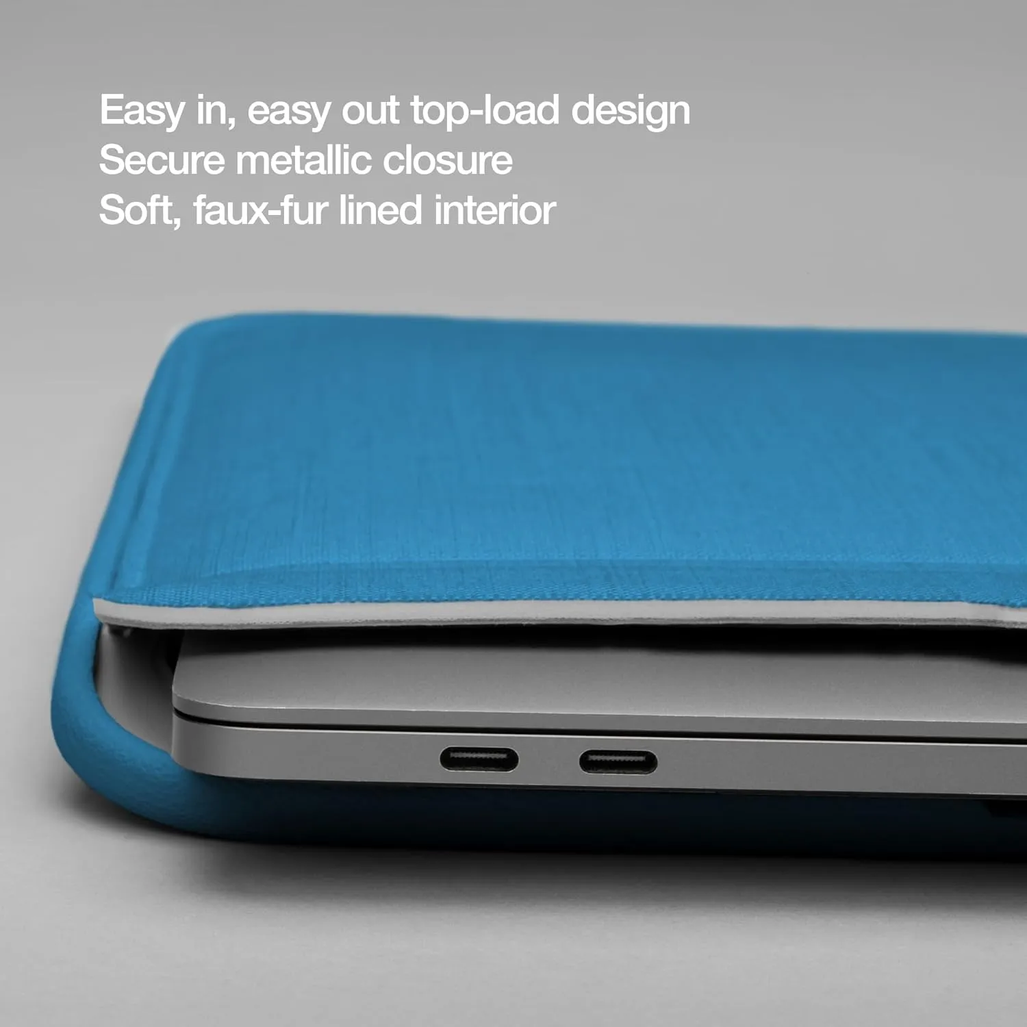 Incase ICON Sleeve with Woolenex - MacBook Air 13 inch M1, 2020, 2019, 2018 & MacBook Pro 13 inch 2019, 2018, 2017, 2016 Case - Fitted MacBook Case, Laptop Sleeve, Hard Cover, Durable - Boutique Blue