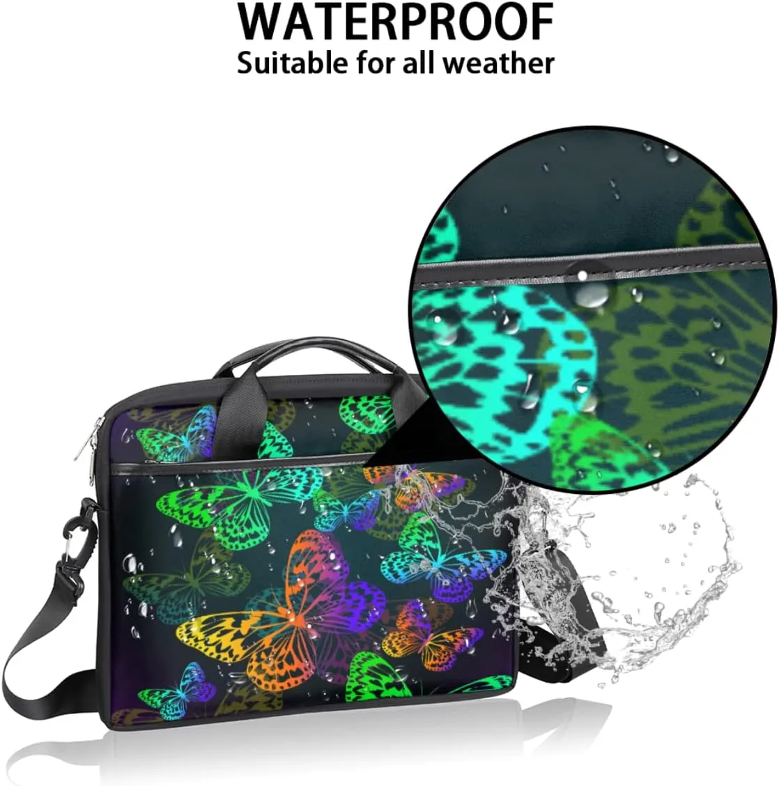 Independence Day Vintage Star Laptop Shoulder Messenger Bag Waterproof Laptop Briefcase Handle Padded Strap
