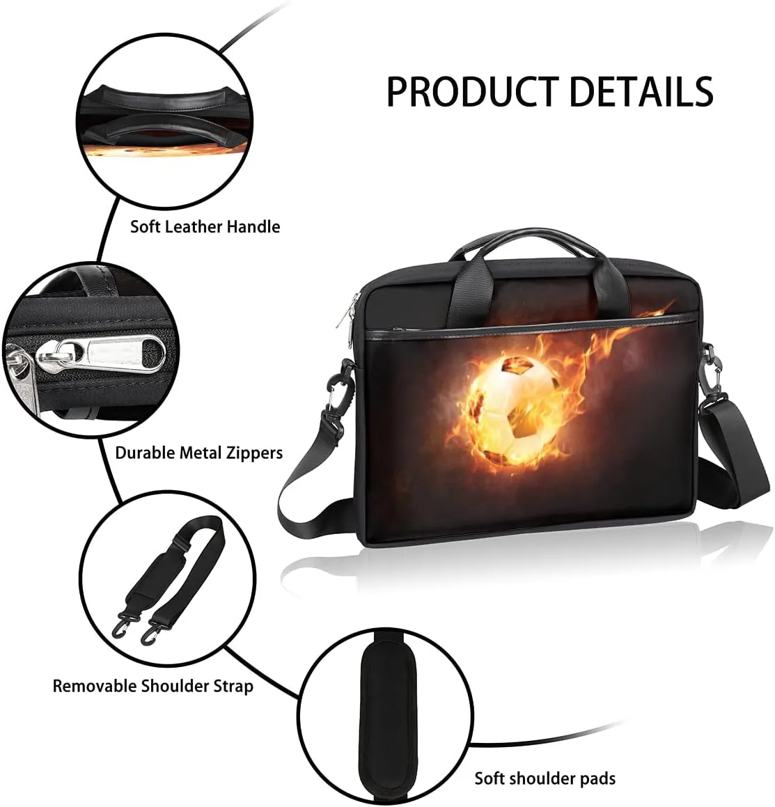 Independence Day Vintage Star Laptop Shoulder Messenger Bag Waterproof Laptop Briefcase Handle Padded Strap