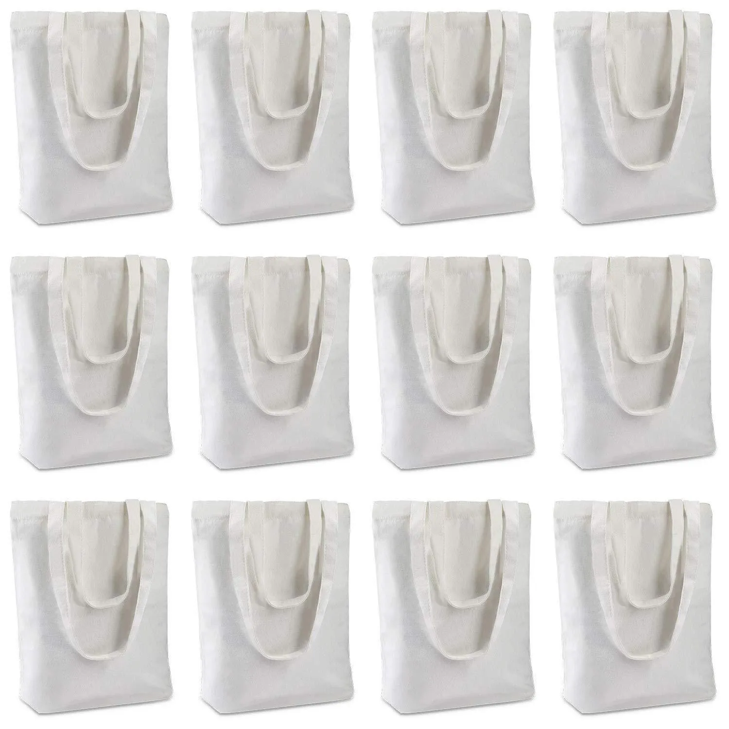Insternet 6 pack canvas tote bag reusable canvas bag bulk for crafting, decorating, plain, grocery,shopping (white)