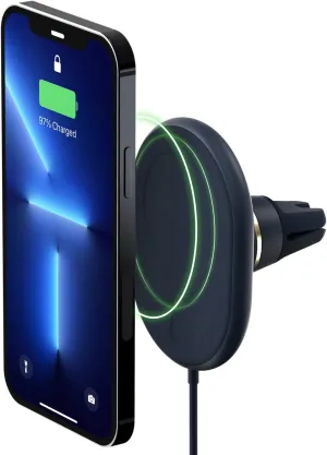 iOttie Velox Magnetic Wireless Charging Air Vent Car Phone Mount. Compatible with MagSafe iPhones including iPhone 12/13/14/15 Series (Car Charger Included)