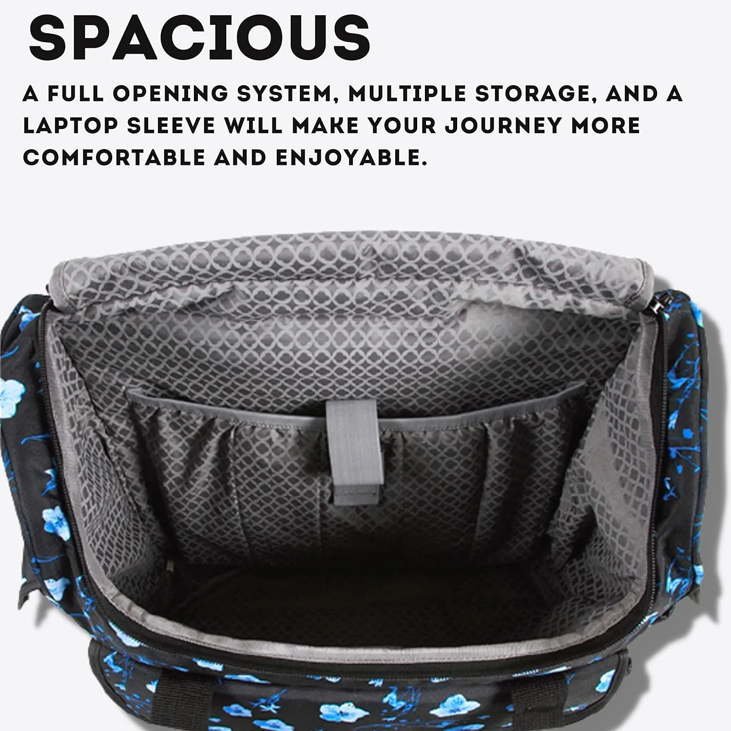 J World New York Donna Rolling Tote Bag on Wheels for Women. Roller Laptop Briefcase Work Weekender, Night Bloom