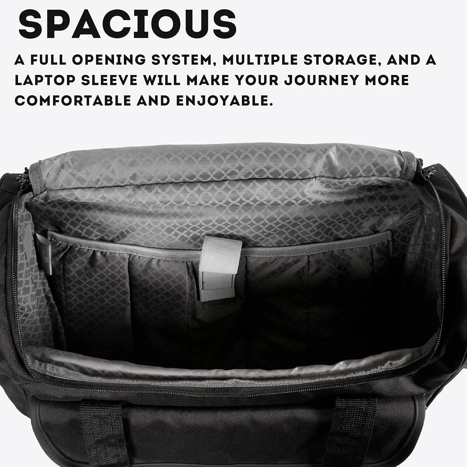 J World New York Donna Rolling Tote Bag on Wheels. Laptop Carry-On, Black (Measures 15 X 17 X 8.3 inches, Holds over 35 litres)