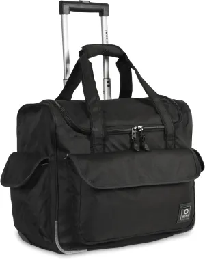J World New York Donna Rolling Tote Bag on Wheels. Laptop Carry-On, Black (Measures 15 X 17 X 8.3 inches, Holds over 35 litres)
