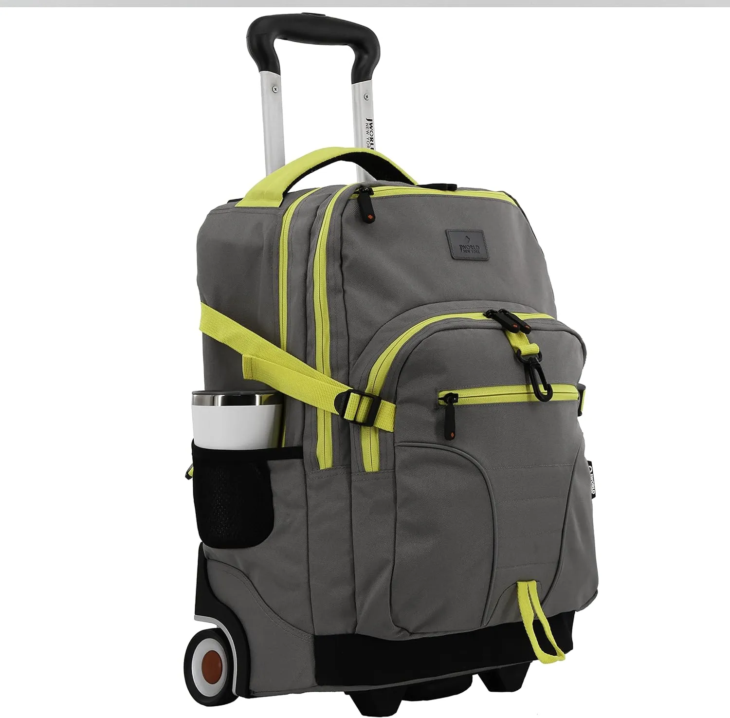 J World New York Lunar Rolling Backpack, Laptop Bag with Wheels, Grey, One Size