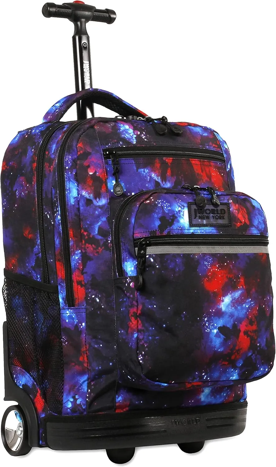 J World New York Sundance Rolling Backpack Girl Boy Roller Bookbag, Galaxy, 20 Inch