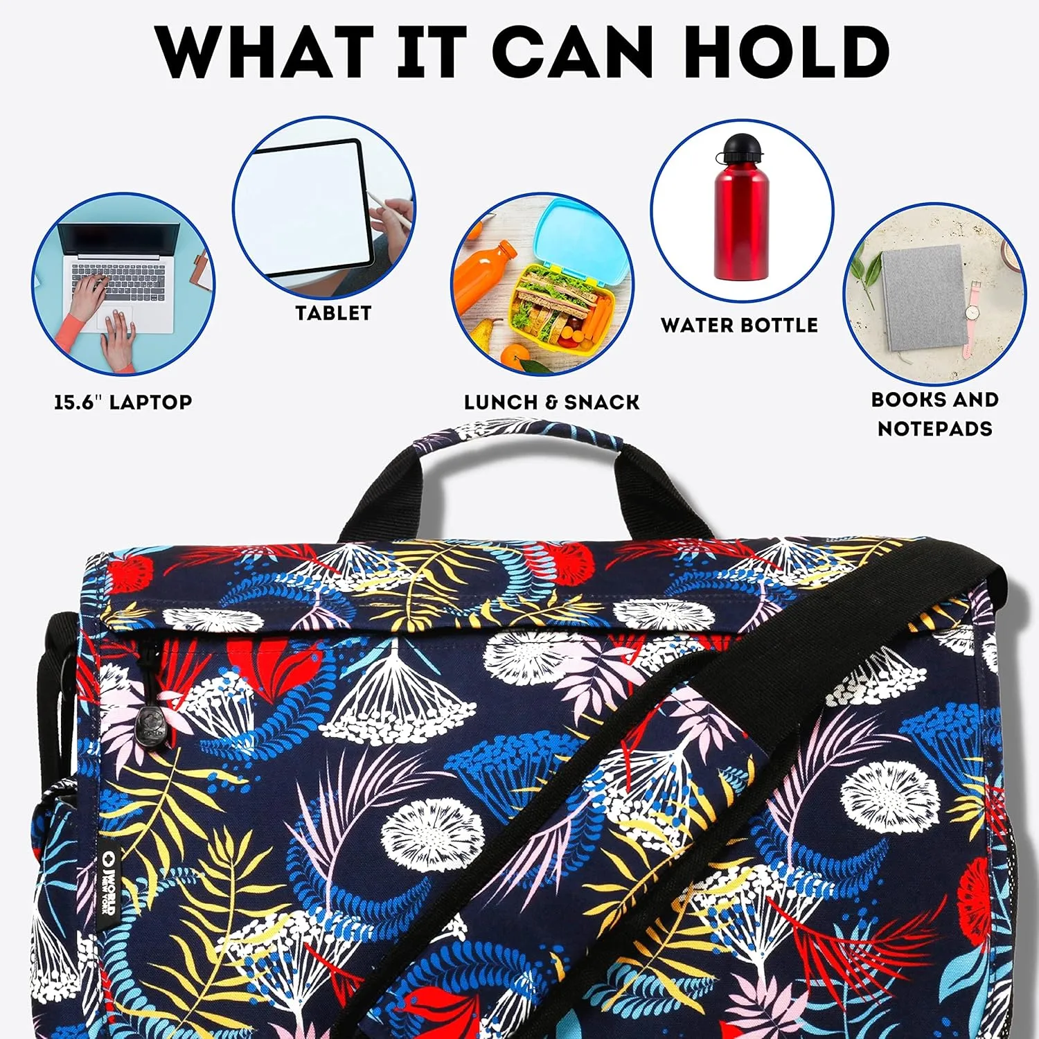 J World New York Thomas Laptop Messenger Bag for Women & Men. Kids Computer Bookbag