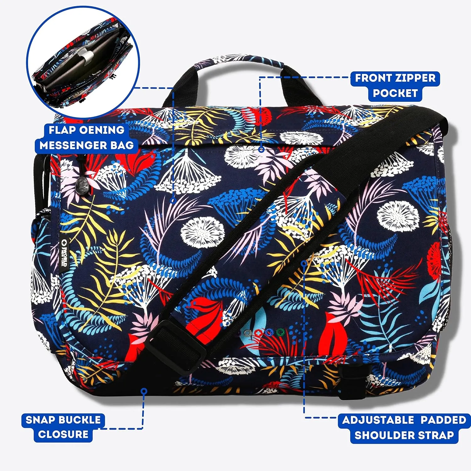 J World New York Thomas Laptop Messenger Bag for Women & Men. Kids Computer Bookbag