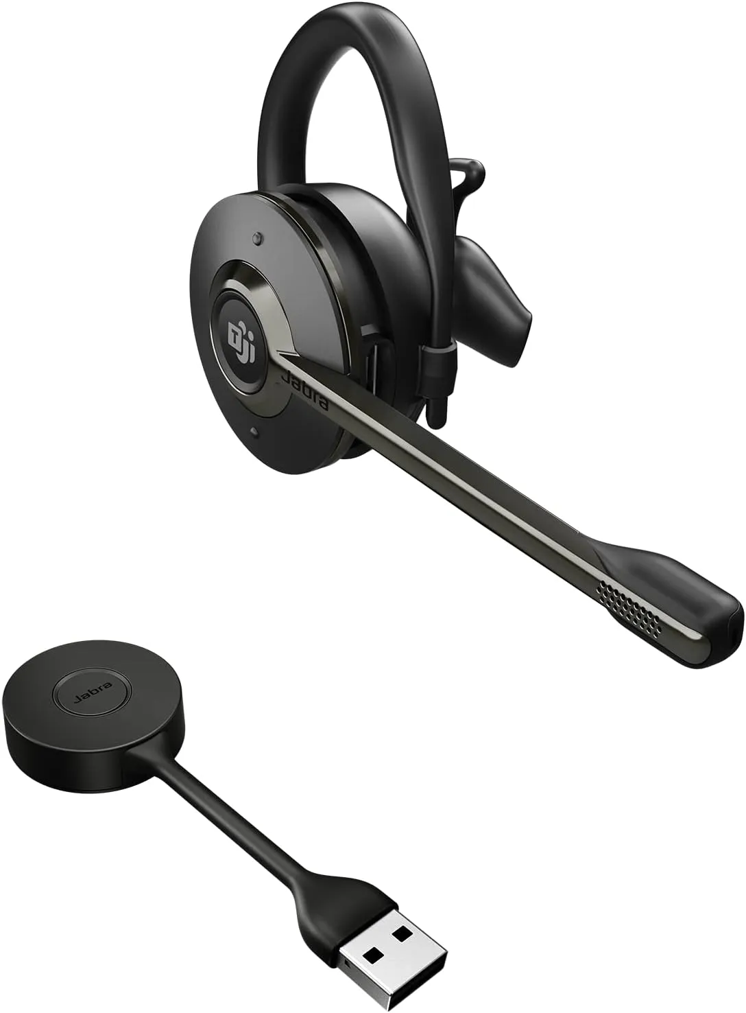 Jabra Engage 55 SE (Second Edition) Convertible Wireless Headset w/Charging Stand and Link 400 USB-A DECT Adapter – MS Teams Certified, Works with All Other Platforms, Black