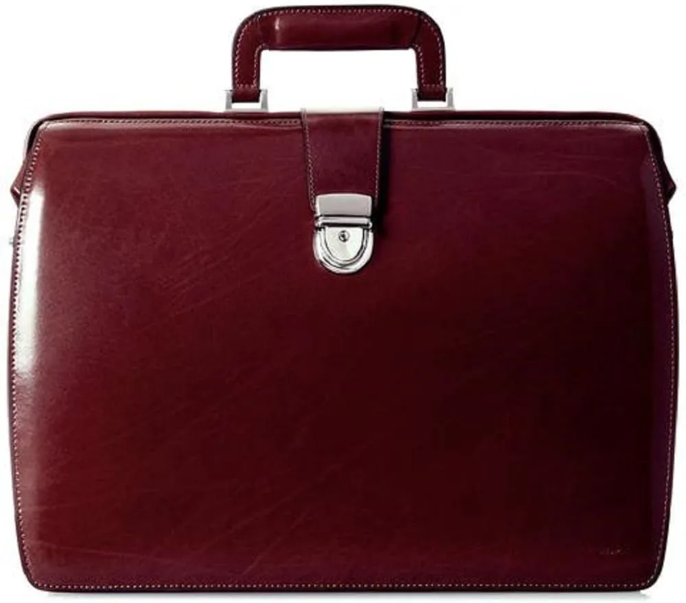 Jack Georges Elements Classic Leather Triple Gusset Briefbag 4505 - Burgundy