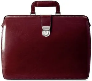 Jack Georges Elements Classic Leather Triple Gusset Briefbag 4505 - Burgundy