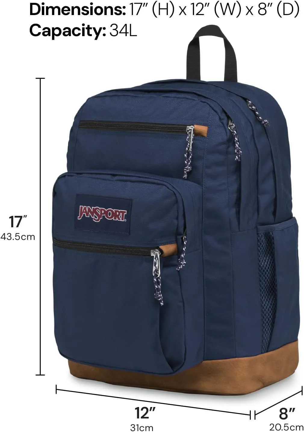 JanSport Cool Backpack with 15-inch Laptop Sleeve, Large Computer Bag Rucksack with 2 Compartments, Ergonomic Straps, Electric Bolts