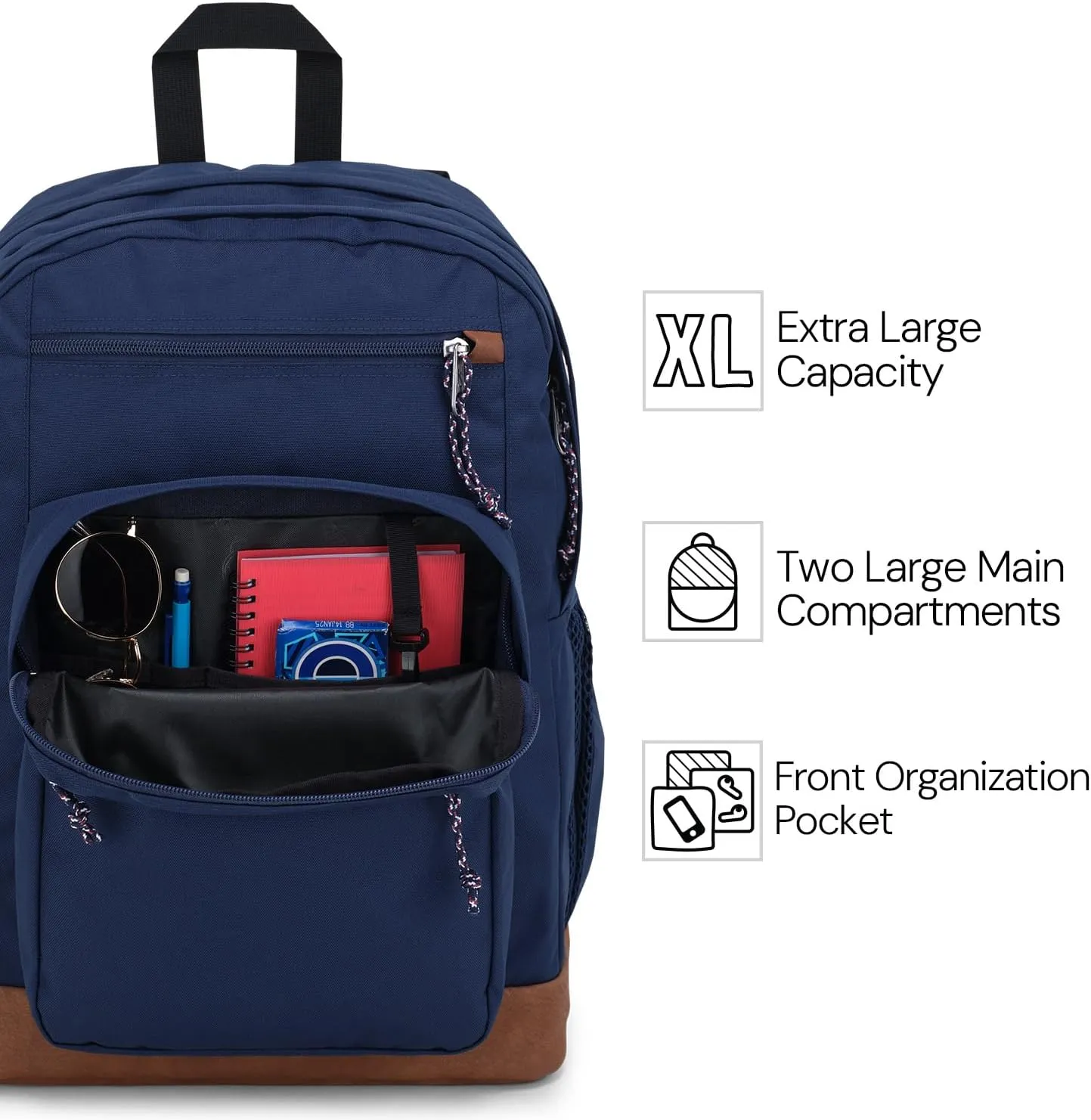 JanSport Cool Backpack with 15-inch Laptop Sleeve, Large Computer Bag Rucksack with 2 Compartments, Ergonomic Straps, Electric Bolts