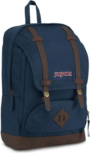 JanSport Cortlandt Laptop Backpack, Navy, 15” Laptop Sleeve-Synthetic Leather Shoulder Computer Bag with Large Compartment, Padded Straps- Rucksack for Men, Women