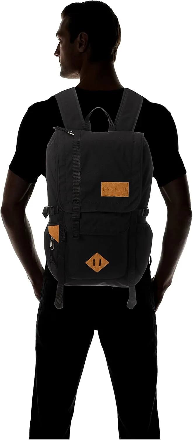 JanSport Hatchet Backpack – 15-inch Padded Laptop Compartment, Dual Water Bottle Pockets, Side Compression Straps, Black