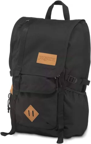 JanSport Hatchet Backpack – 15-inch Padded Laptop Compartment, Dual Water Bottle Pockets, Side Compression Straps, Black