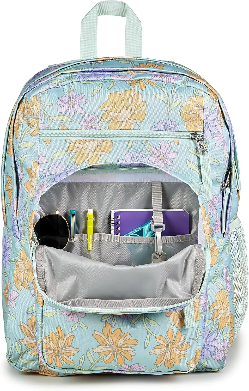 JanSport Laptop Backpack - Computer Bag with 2 Compartments, Ergonomic Shoulder Straps, 15” Laptop Sleeve, Haul Handle - Faded Floral Fresh Mint