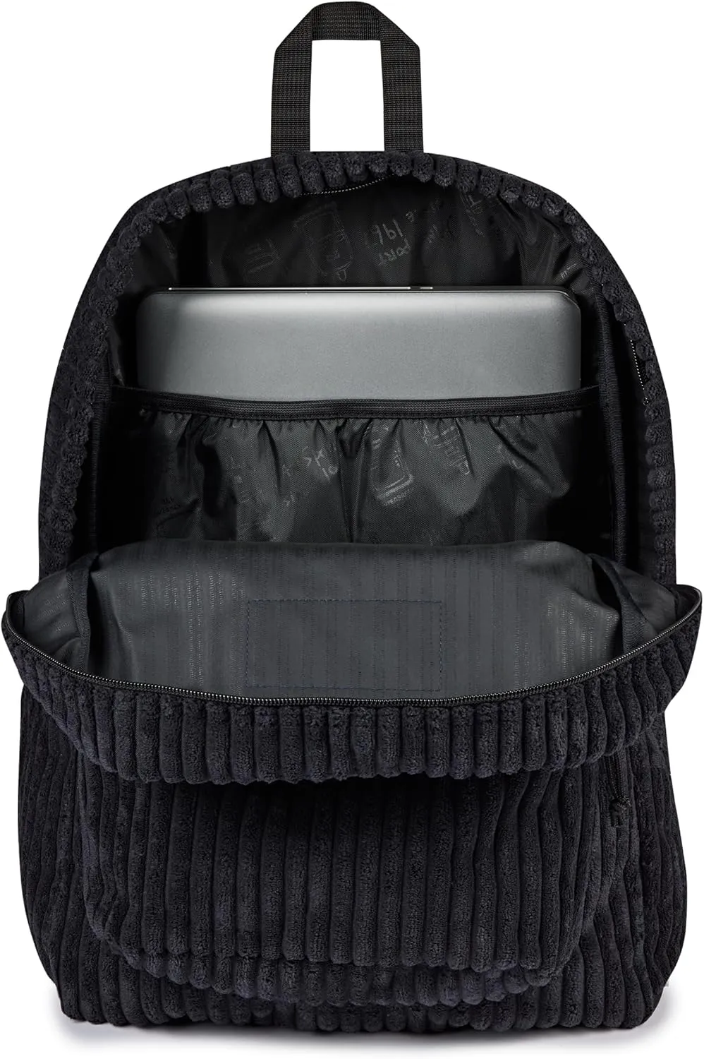 JanSport Superbreak Plus FX Backpack - Work, Travel, or Laptop Bag with Water Bottle Pocket - Surreal Corduroy Black