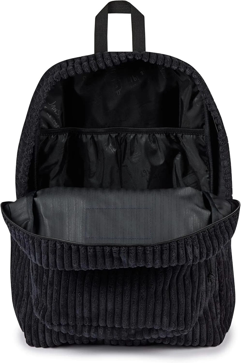 JanSport Superbreak Plus FX Backpack - Work, Travel, or Laptop Bag with Water Bottle Pocket - Surreal Corduroy Black