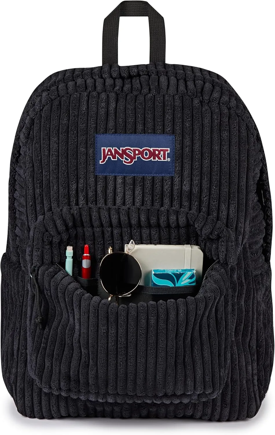 JanSport Superbreak Plus FX Backpack - Work, Travel, or Laptop Bag with Water Bottle Pocket - Surreal Corduroy Black