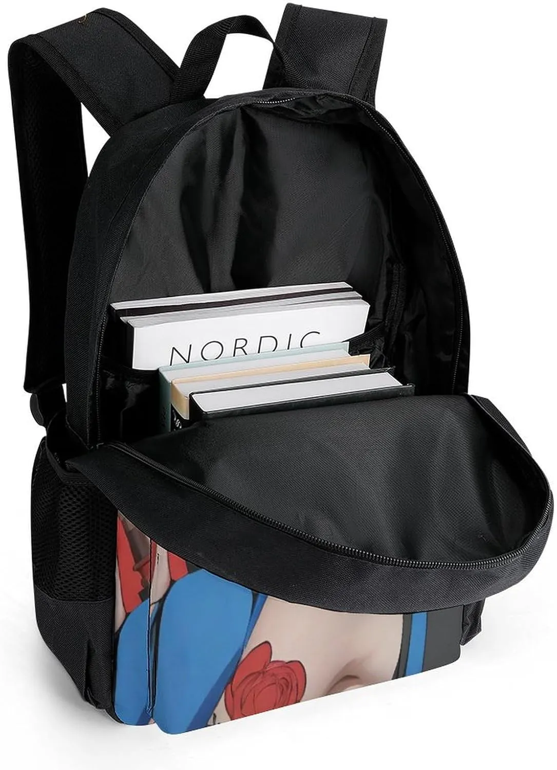 Japan Anime Cute Aesthetic Woman Warrior Art Rucksacks Lightweight Multipurpose Anti-Theft Shoulder Bag Big Capacity Traveling & Camping Backpack With Side Pockets