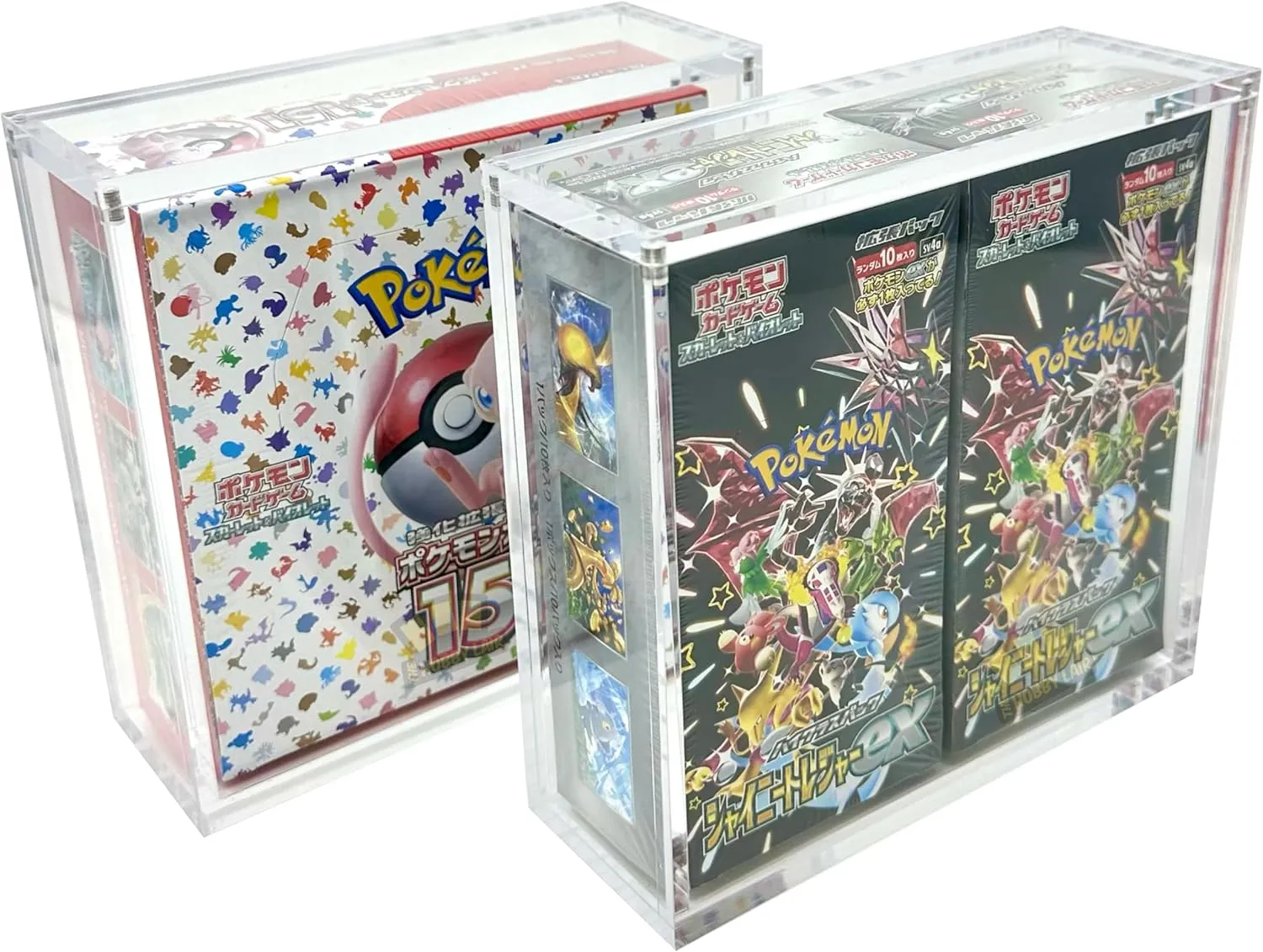 Japanese Booster Box Acrylic Case | Fits 1 Standard JP BB or 2 High Class JP BB Deluxe Case Compatible with JAPANESE Pokemon Booster Box ONLY | Magnetic Top | Thick 6mm