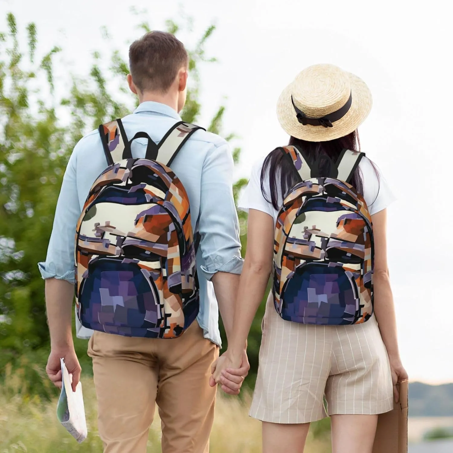 Jazz Drum Large Canvas Backpack Lightweight Adjustable Laptop Bag Casual Backpack For Travel Work Medium