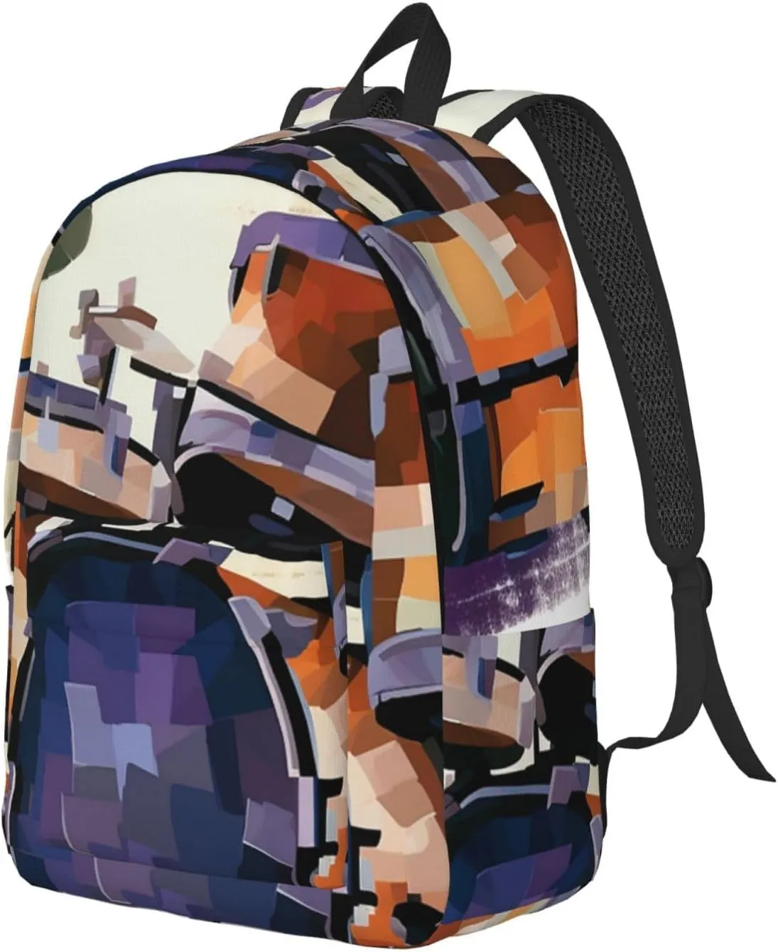 Jazz Drum Large Canvas Backpack Lightweight Adjustable Laptop Bag Casual Backpack For Travel Work Medium