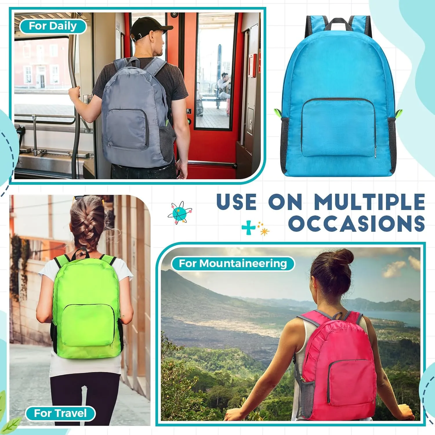 Jexine 10 Pcs Backpacks in Bulk 16.5 Inches Back Pack Basic Backpack for Adult Lightweight Outdoor Travel Book Bags(Multicolor)