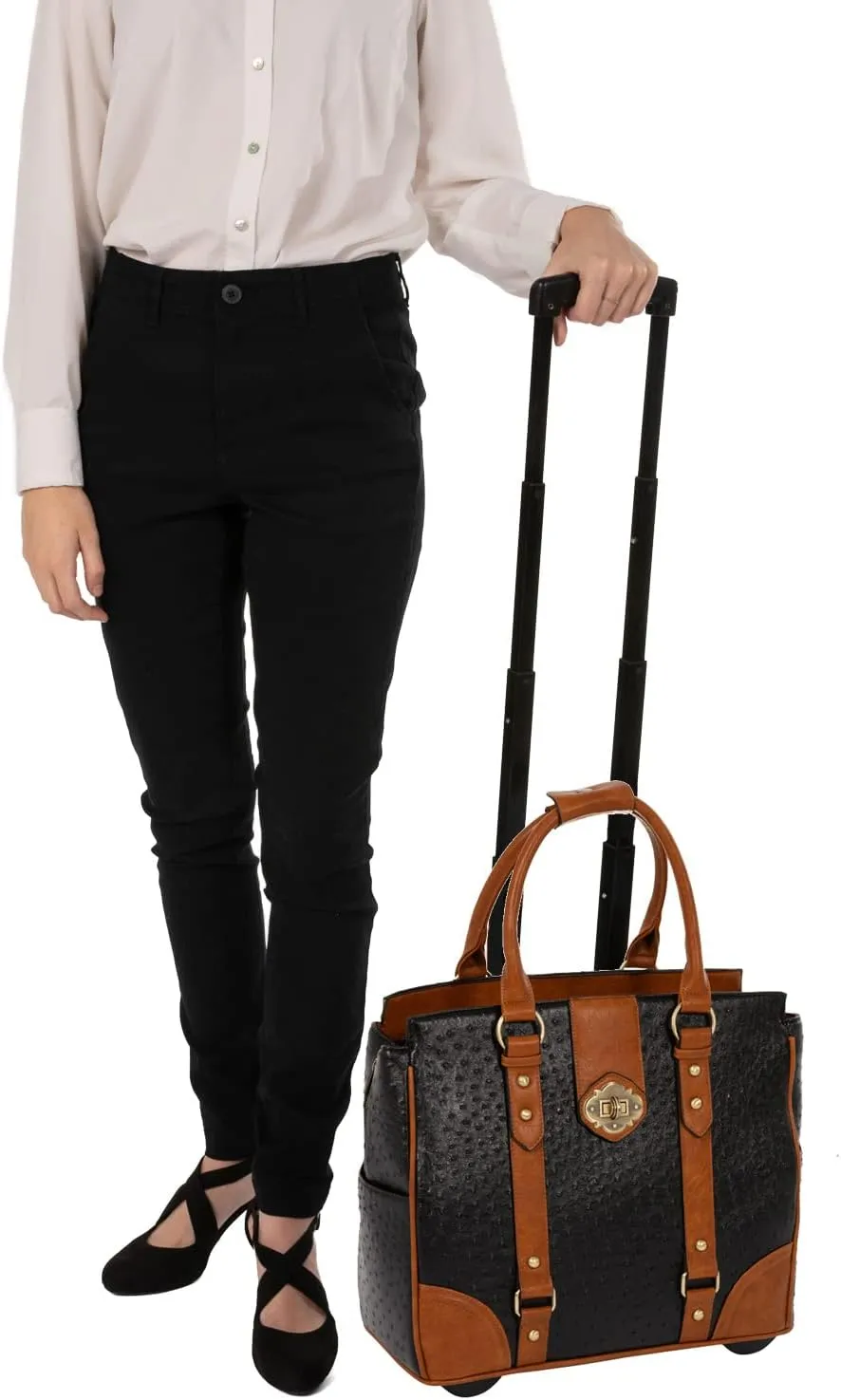 JKM and Company Computer iPad, Laptop Tablet Rolling Tote Bag Briefcase Carryall Bag