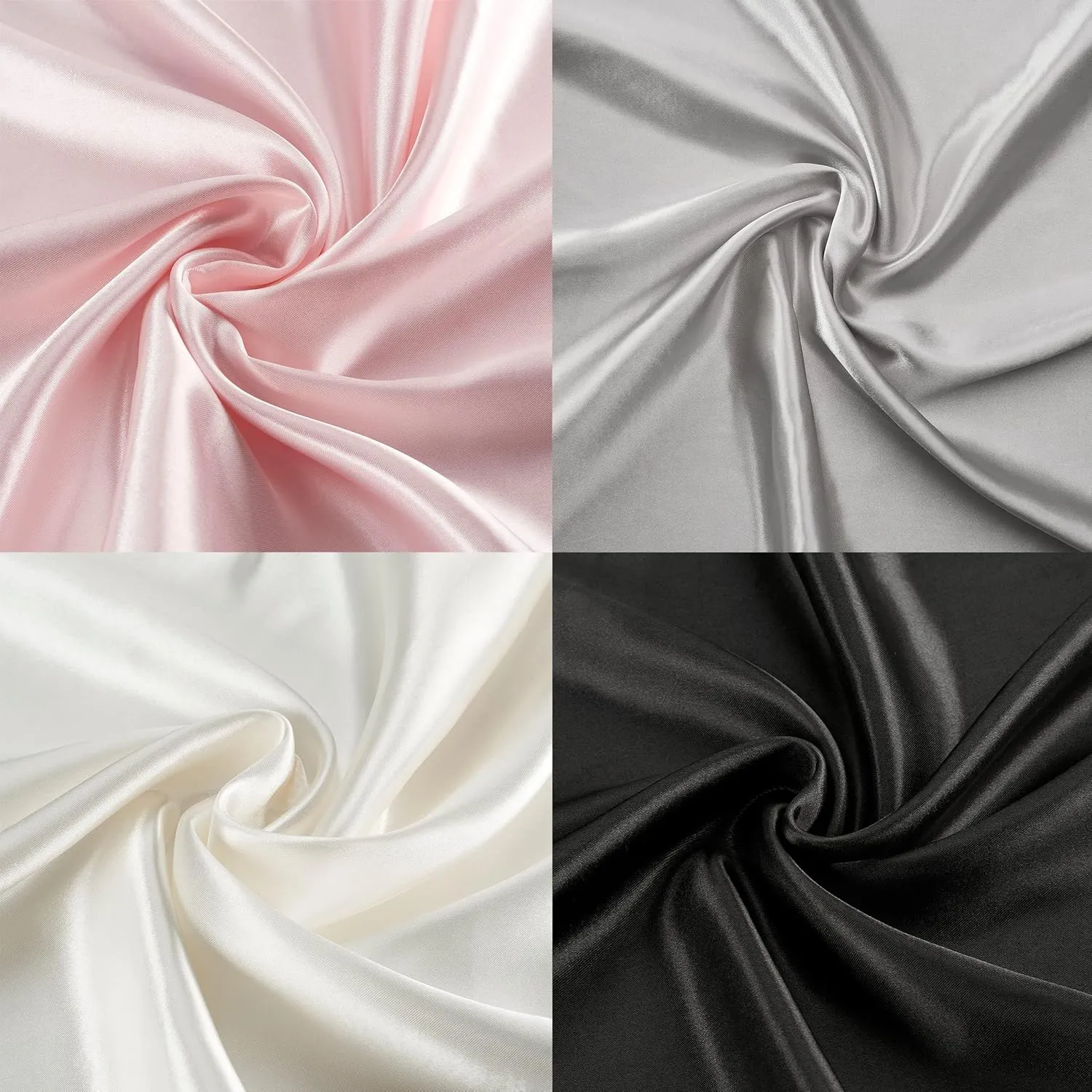 Juicy Couture Satin Pillowcase for Hair and Skin, Black King Size Pillowcase Set of 2 - Silky Satin Cooling Pillow Covers with Envelope Closure