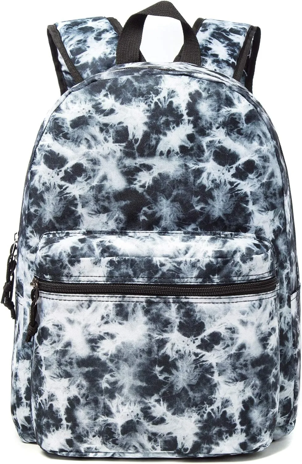 K-Cliffs Classic Backpack Basic Student Campus Daypack Simple Travel Rucksack with Chromebook Laptop Pocket Water Bottle Holder Padded Straps Printed Black White Marble Pattern