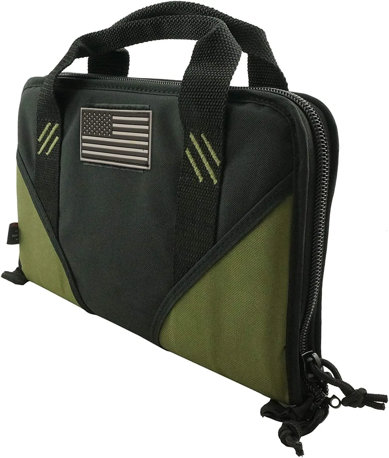 K-Cliffs Pistol Case Lockable Memory Foam Handgun Storage Pouch Carrying Bag | 6 Magazine Pockets Black/Olive