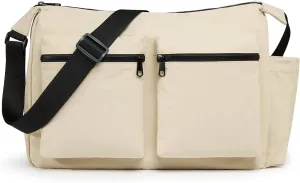 KALIDI Canvas Tote Bag Messenger Bag, Large Crossbody Bag for Women or Men, Casual Canvas Shoulder Bag for College Work Daily